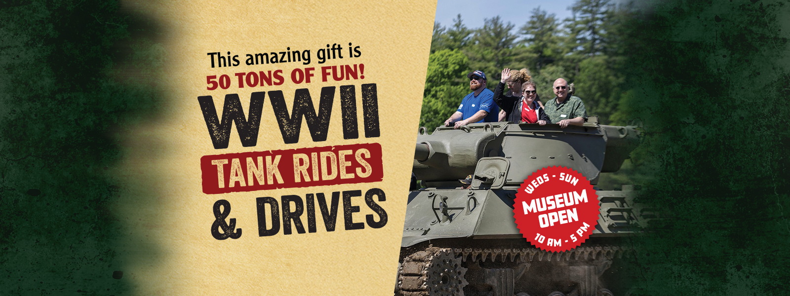 WWII Tank Ride and Driving Experience Gift Certificates at the American Heritage Museum